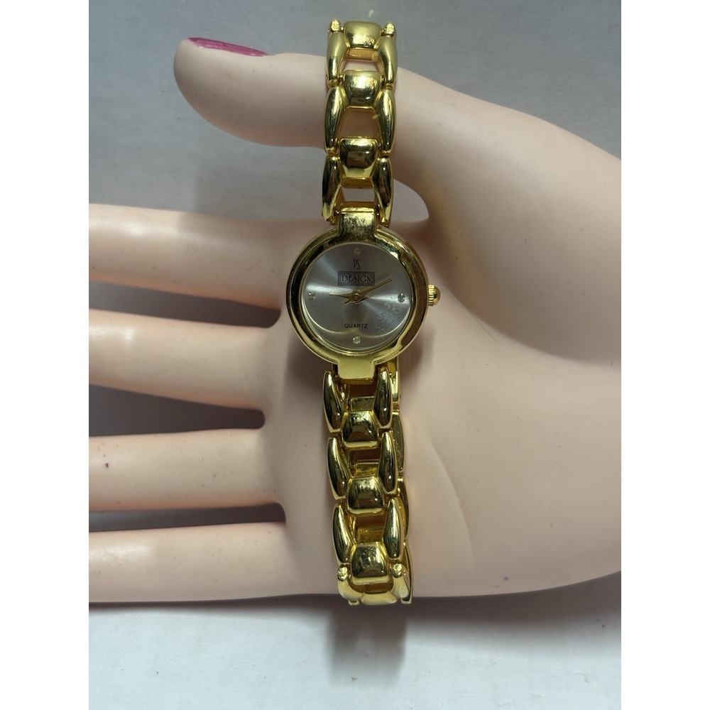 Paul Sebastian Gold Tone Watch needs new battery Japan stainless steel base